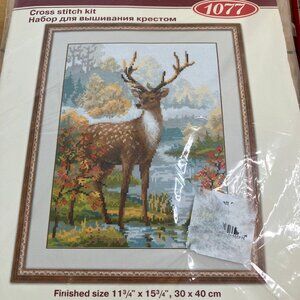 Stag Buck Deer Counted Cross Stitch Riolis 1077 Multi Lingual 2009 New/Sealed